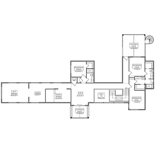 Craftsman House Plan Second Floor - Muskrat Creek Rustic Home 101S-0033 | House Plans and More