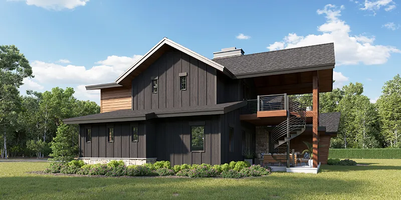 Mountain House Plan Side View Photo - Muskrat Creek Rustic Home 101S-0033 | House Plans and More