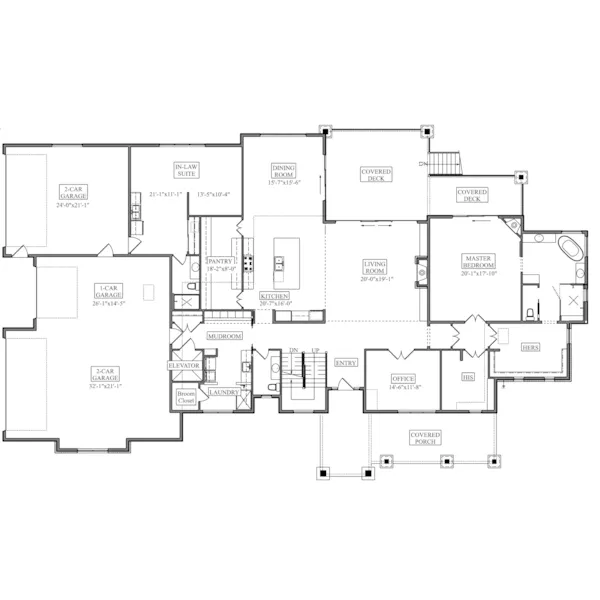 Luxury House Plan First Floor - Mansfield Landing Modern Home 101S-0034 | House Plans and More