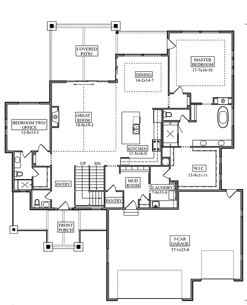 Farmhouse Plan First Floor - 101S-0035 | House Plans and More