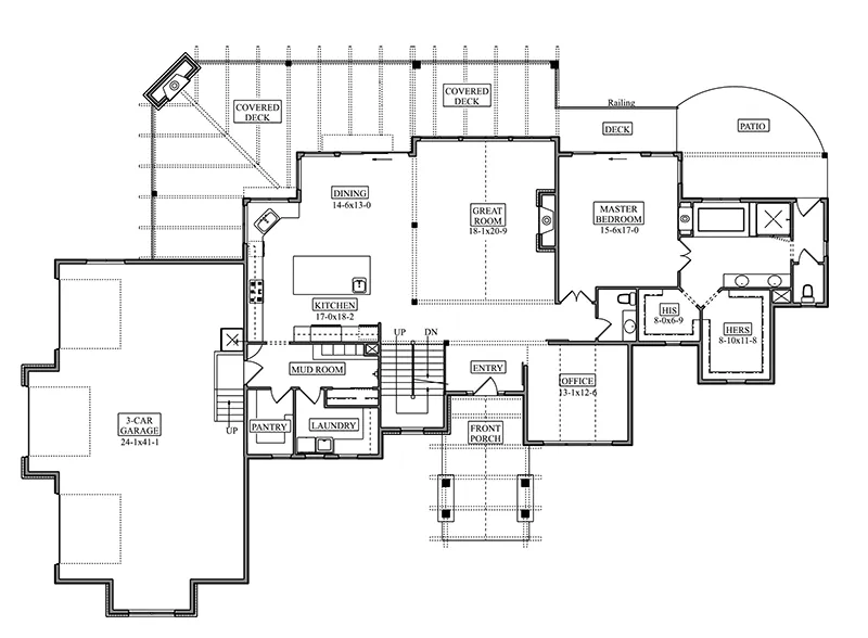 Craftsman House Plan First Floor - 101S-0036 | House Plans and More