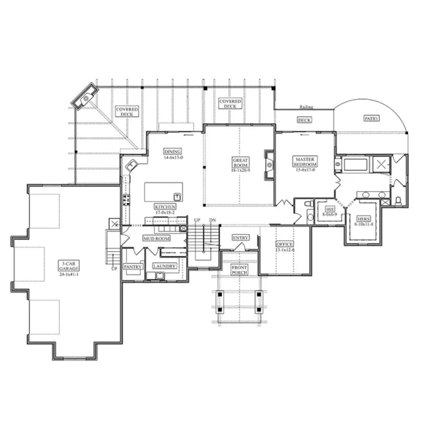 Luxury House Plan First Floor - Walker Road Luxury Home 101S-0036 | House Plans and More