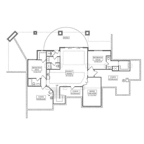 Luxury House Plan Lower Level Floor - Walker Road Luxury Home 101S-0036 | House Plans and More