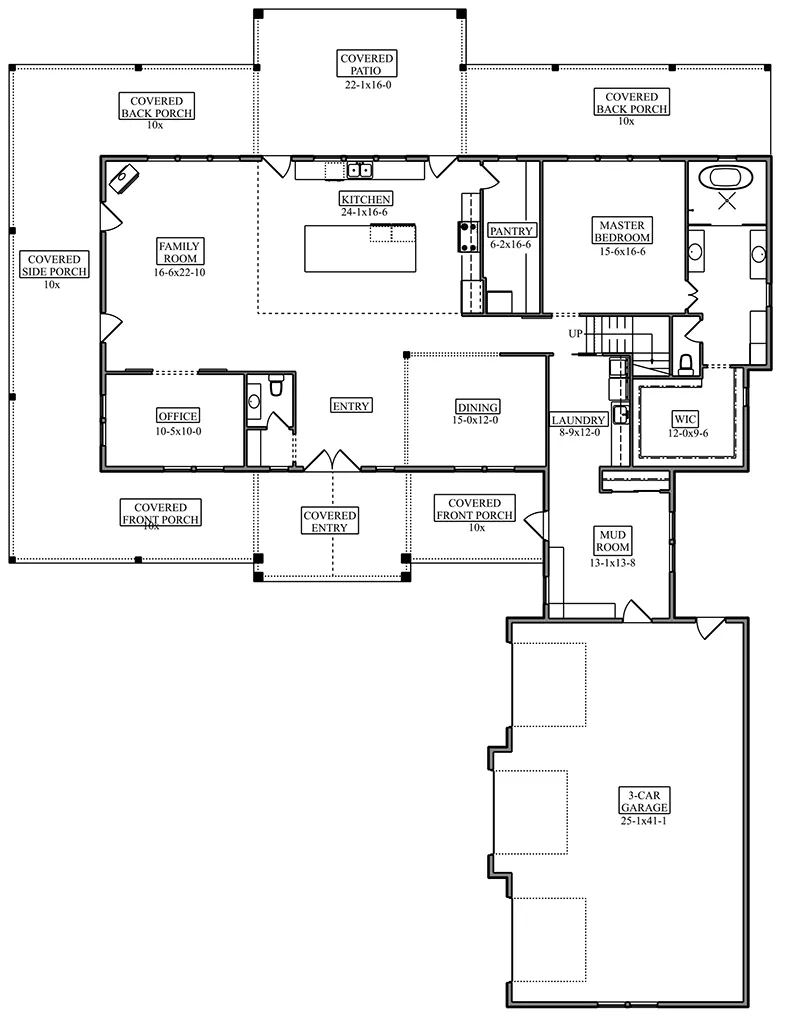 Arts & Crafts House Plan First Floor - 101S-0037 | House Plans and More