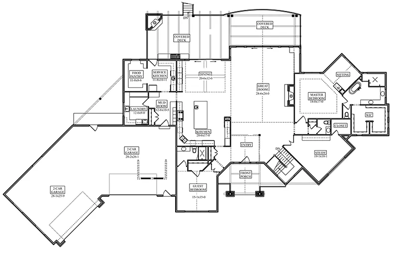 Vacation House Plan First Floor - 101S-0038 | House Plans and More