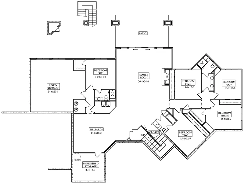 Vacation House Plan Lower Level Floor - 101S-0038 | House Plans and More