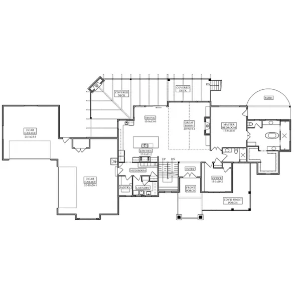 Mountain House Plan First Floor - Cottonwood Creek Luxury Home 101S-0039 | House Plans and More