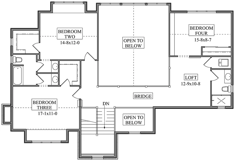 Mountain House Plan Second Floor - 101S-0039 | House Plans and More