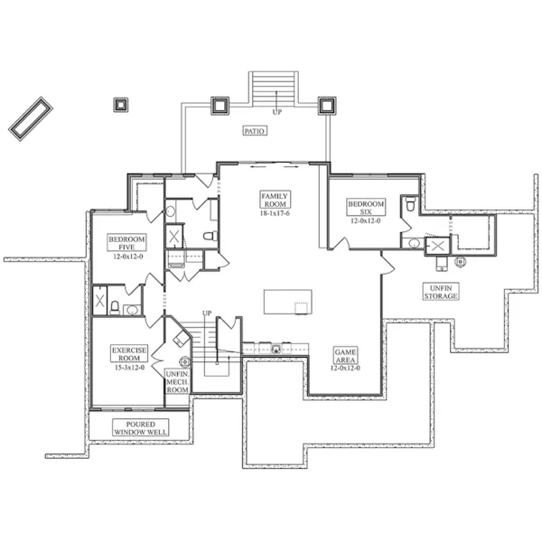 Mountain House Plan Lower Level Floor - Cottonwood Creek Luxury Home 101S-0039 | House Plans and More