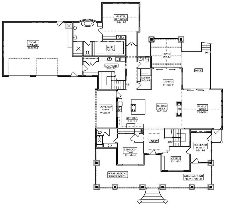 Craftsman House Plan First Floor - 101S-0040 | House Plans and More