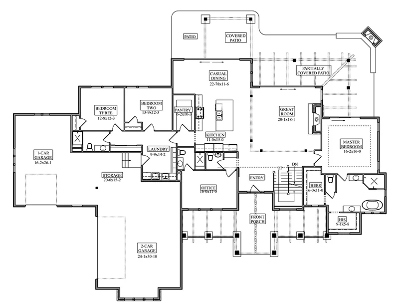 Mountain House Plan First Floor - 101S-0041 | House Plans and More