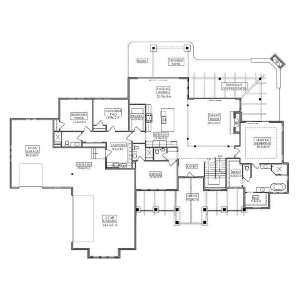 Modern House Plan First Floor - Caseys Ridge Luxury Home 101S-0041 | House Plans and More