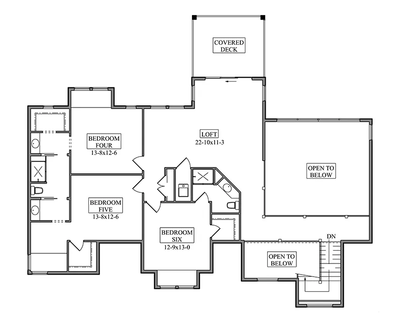 Modern House Plan Second Floor - 101S-0041 | House Plans and More