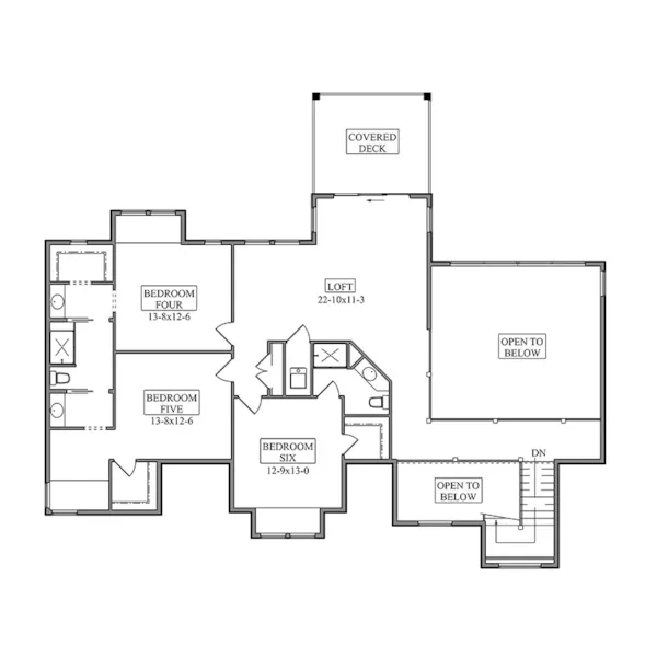 Modern House Plan Second Floor - Caseys Ridge Luxury Home 101S-0041 | House Plans and More