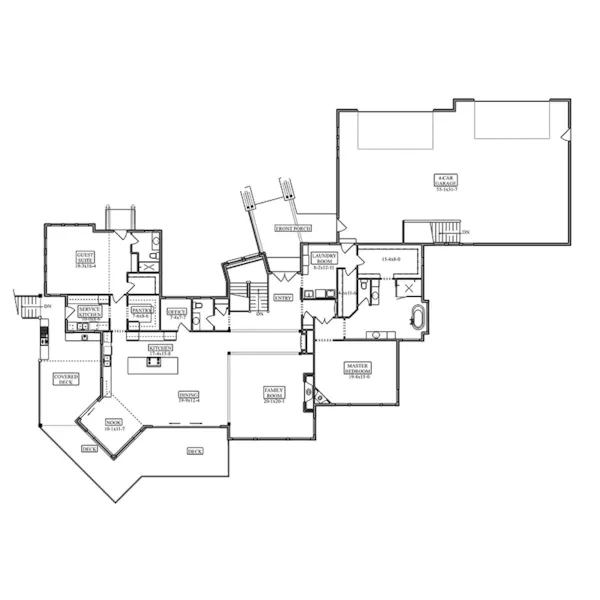 Luxury House Plan First Floor - Horseshoe Road Luxury Home 101S-0043 | House Plans and More