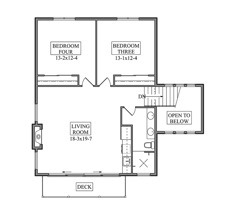 Mountain House Plan Second Floor - 101S-0044 | House Plans and More