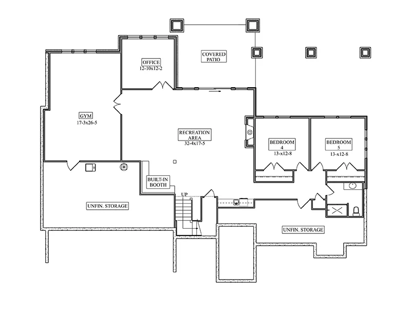 Southwestern House Plan Lower Level Floor - 101S-0045 | House Plans and More