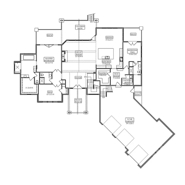 Farmhouse Plan First Floor - Bonnet Ridge Luxury Home 101S-0046 | House Plans and More