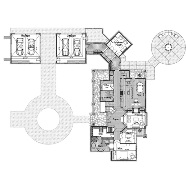 Farmhouse Plan First Floor - Selena Manor Luxury Farmhouse 105S-0001 - Shop House Plans and More