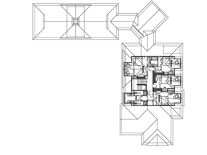 Shingle House Plan Second Floor - Selena Manor Luxury Farmhouse 105S-0001 - Shop House Plans and More