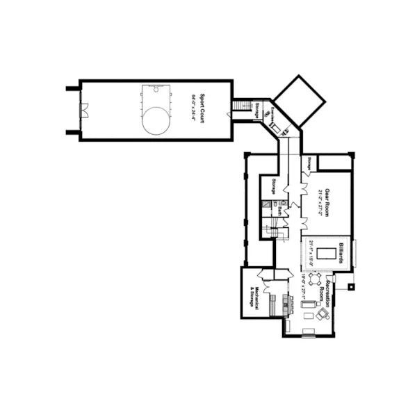 Farmhouse Plan Lower Level Floor - Selena Manor Luxury Farmhouse 105S-0001 - Shop House Plans and More