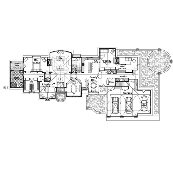 Country House Plan First Floor - Killarney Manor Luxury Home 105S-0002 - Search House Plans and More