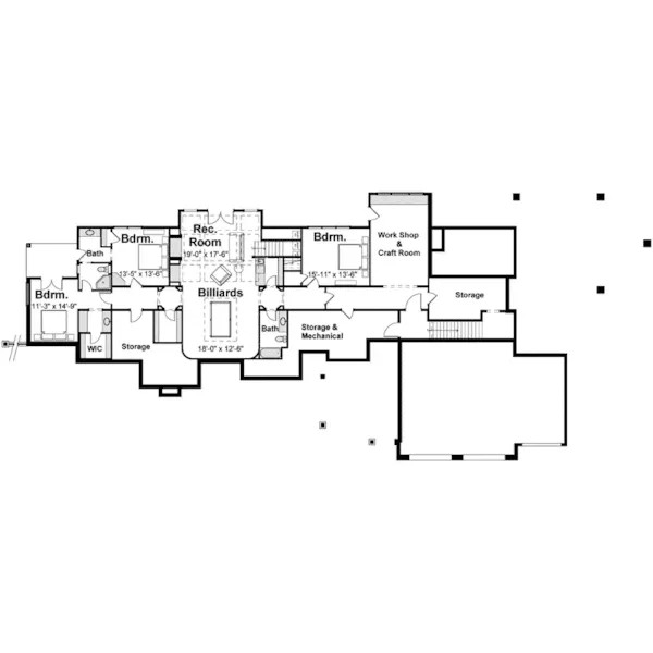 Country House Plan Lower Level Floor - Killarney Manor Luxury Home 105S-0002 - Search House Plans and More