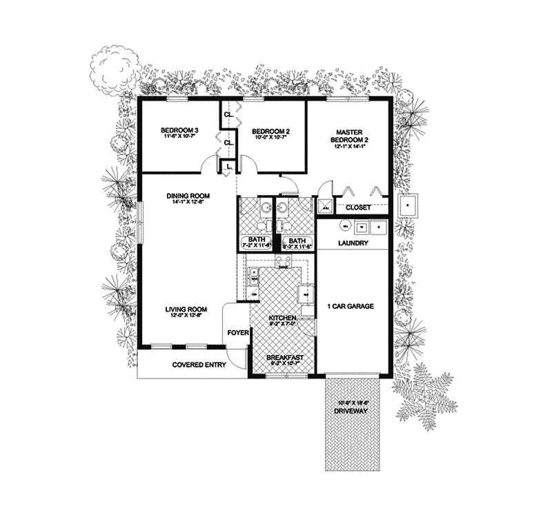 Santa Fe House Plan First Floor - Belle Isle Florida Style Home 106D-0002 - Search House Plans and More