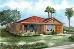 Floridian Style Ranch With Stucco Exerior And Arched Front Windows