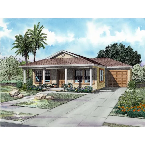 Casual Florida Style Bungalow With Covered Porch