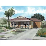 Casual Florida Style Bungalow With Covered Porch