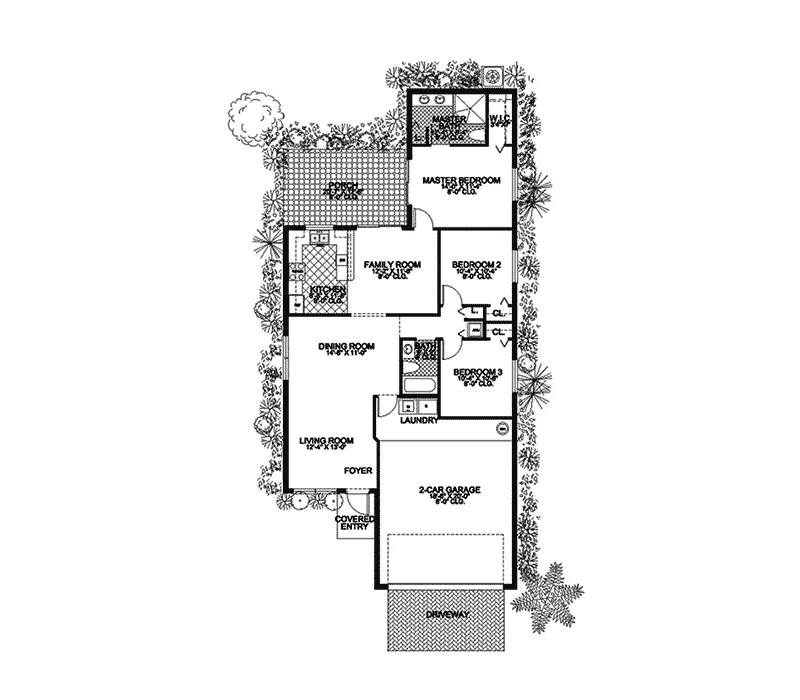 Santa Fe House Plan First Floor - Marana Sunbelt Ranch Home 106D-0004 - Shop House Plans and More