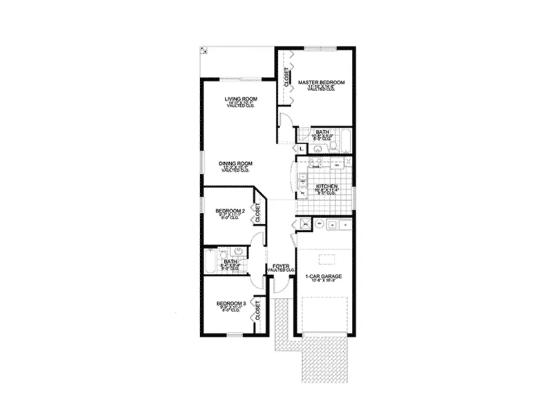 Sunbelt House Plan First Floor - La Palma Sunbelt Ranch Home 106D-0005 - Shop House Plans and More