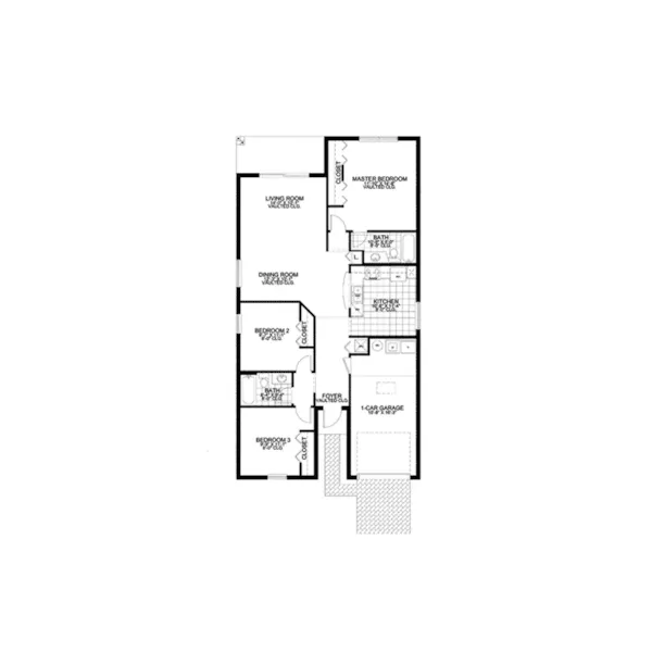 Santa Fe House Plan First Floor - La Palma Sunbelt Ranch Home 106D-0005 - Shop House Plans and More