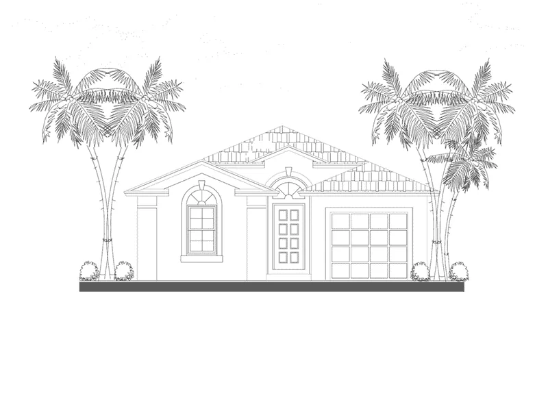 Southwestern House Plan Front Elevation - La Palma Sunbelt Ranch Home 106D-0005 - Shop House Plans and More