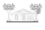 Santa Fe House Plan Front Elevation - La Palma Sunbelt Ranch Home 106D-0005 - Shop House Plans and More