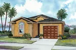 Stucco Sunbelt Ranch With Arched Window And Curb Appeal