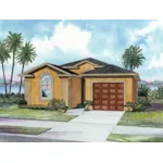 Stucco Sunbelt Ranch With Arched Window And Curb Appeal