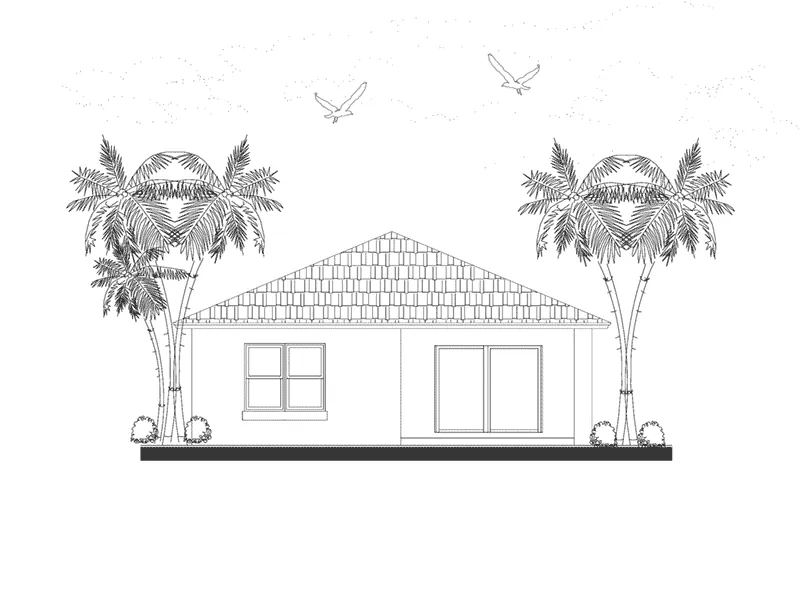Sunbelt House Plan Rear Elevation - La Palma Sunbelt Ranch Home 106D-0005 - Shop House Plans and More