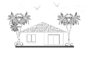 Sunbelt House Plan Rear Elevation - La Palma Sunbelt Ranch Home 106D-0005 - Shop House Plans and More