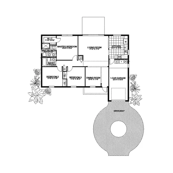 Sunbelt House Plan First Floor - Palomas Sunbelt Ranch Home 106D-0006 - Shop House Plans and More