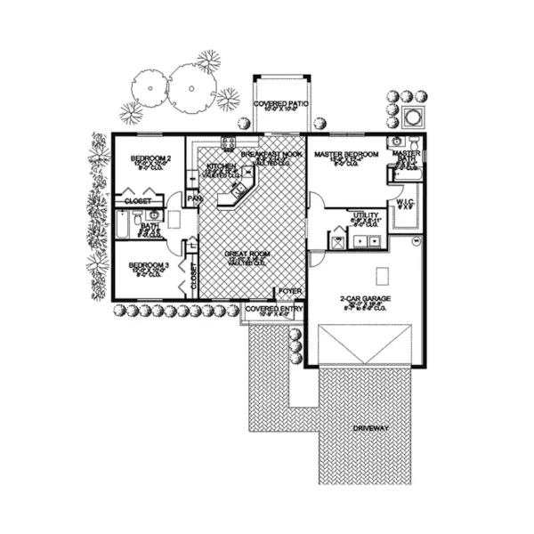 Florida House Plan First Floor - Orange Grove Ranch Home 106D-0009 - Shop House Plans and More