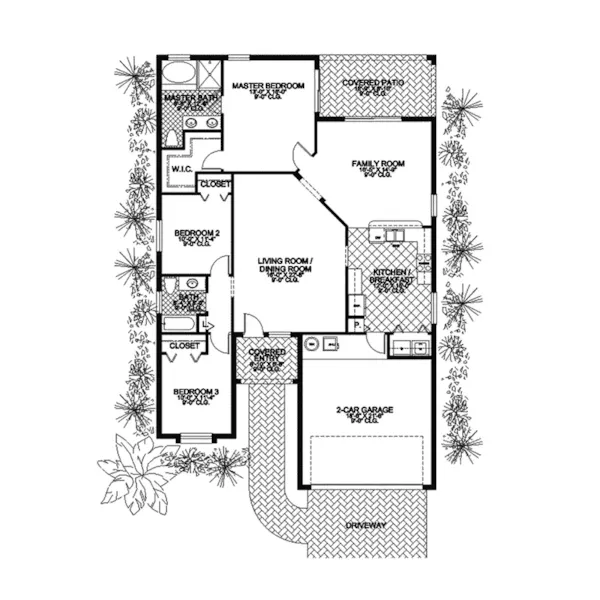 Southwestern House Plan First Floor - Verde Hill Stucco Ranch Home 106D-0010 - Shop House Plans and More