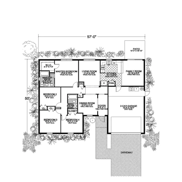 Southwestern House Plan First Floor - Lowell Canyon Spanish Home 106D-0011 - Shop House Plans and More