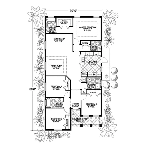 Santa Fe House Plan First Floor - Concordia Hill Ranch Home 106D-0012 - Search House Plans and More