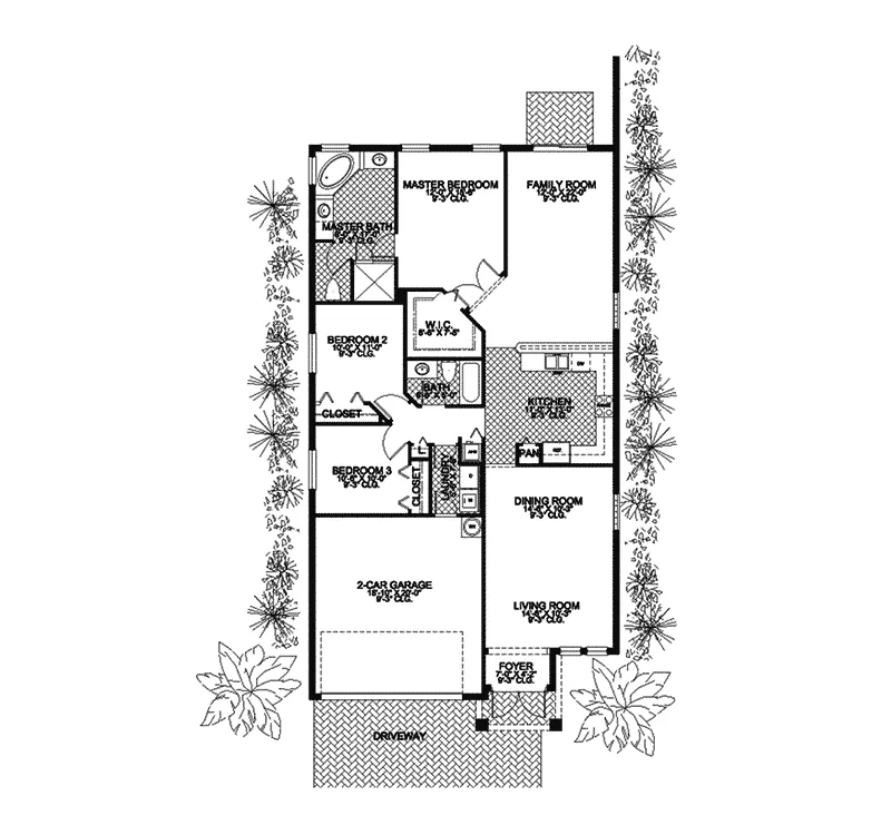 Mediterranean House Plan First Floor - Lauderhill Ranch Home 106D-0016 - Shop House Plans and More