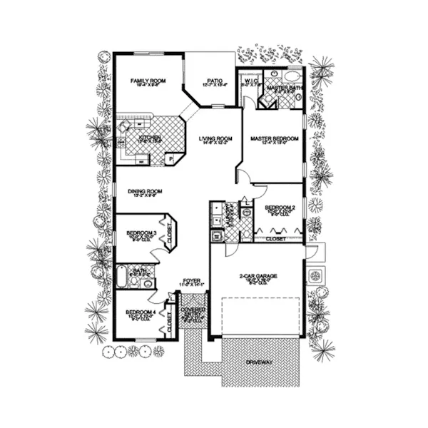 Adobe House Plans & Southwestern Home Design First Floor - Rainbow Cove Florida Ranch Home 106D-0017 - Shop House Plans and More