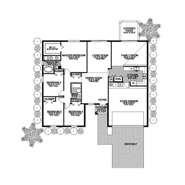 Adobe House Plans & Southwestern Home Design First Floor - Woolbright Stucco Ranch Home 106D-0018 - Shop House Plans and More