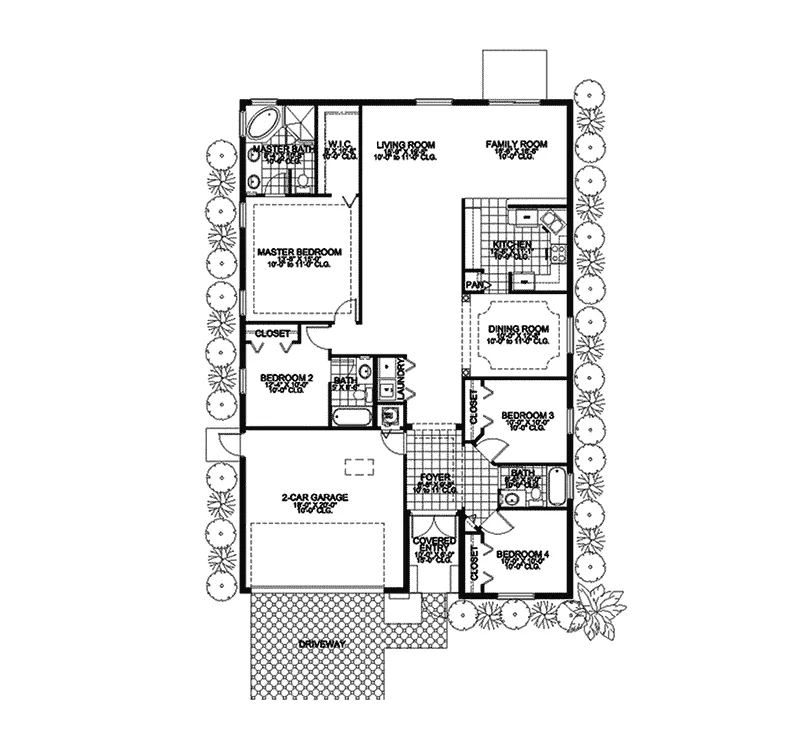 Sunbelt House Plan First Floor - Sandoway Southwestern Home 106D-0020 - Shop House Plans and More