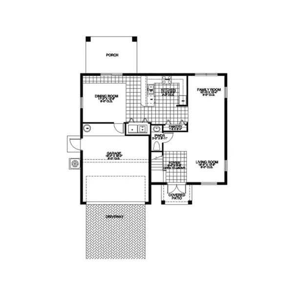 Southwestern House Plan First Floor - Melrose Park Sunbelt Home 106D-0022 - Shop House Plans and More